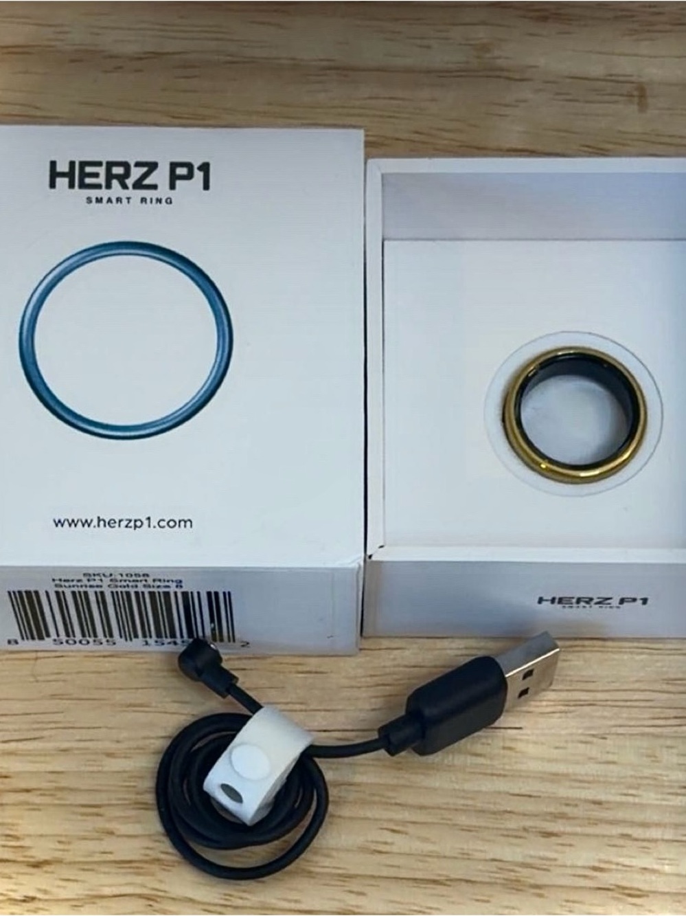Herz P1 Smart Ring Gold, Size 8 - NEW!